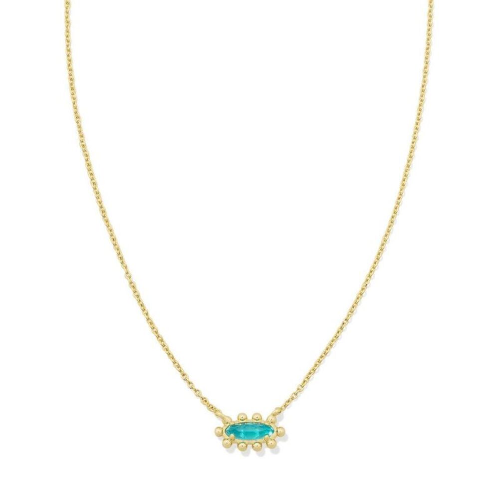Kendra Scott Emma Framed Pendant Necklace - Gold/Bright Blue Glass One Size